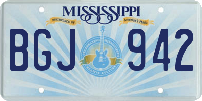 MS license plate BGJ942