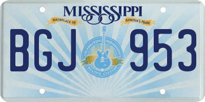MS license plate BGJ953