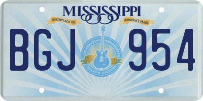 MS license plate BGJ954