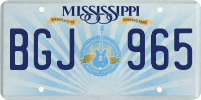 MS license plate BGJ965