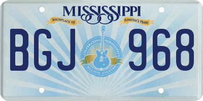 MS license plate BGJ968