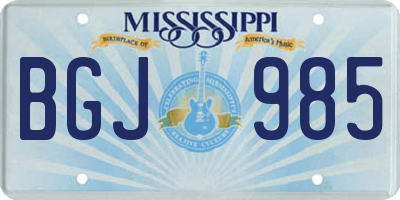 MS license plate BGJ985