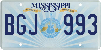 MS license plate BGJ993