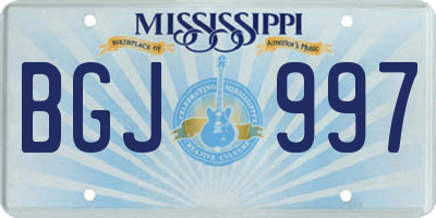 MS license plate BGJ997