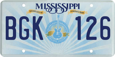 MS license plate BGK126