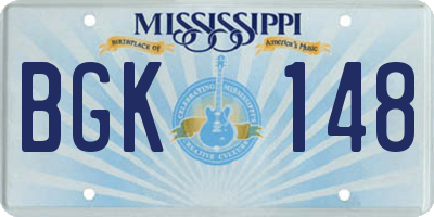 MS license plate BGK148