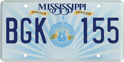MS license plate BGK155