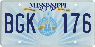 MS license plate BGK176
