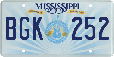 MS license plate BGK252