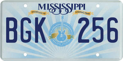 MS license plate BGK256