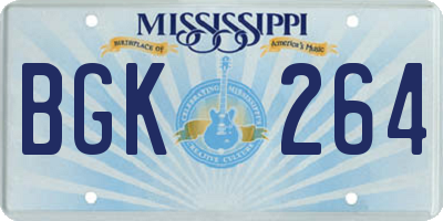 MS license plate BGK264