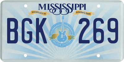 MS license plate BGK269