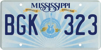 MS license plate BGK323