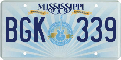 MS license plate BGK339