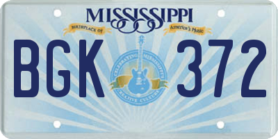 MS license plate BGK372