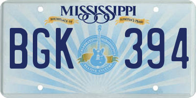 MS license plate BGK394