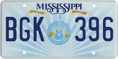 MS license plate BGK396