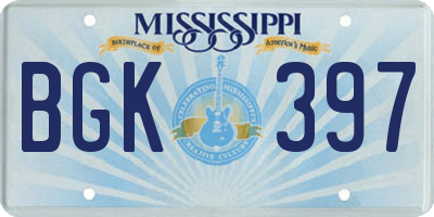 MS license plate BGK397