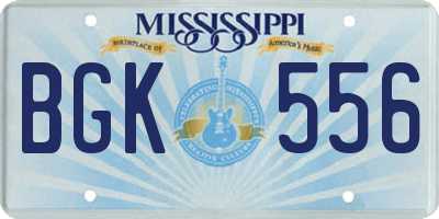 MS license plate BGK556