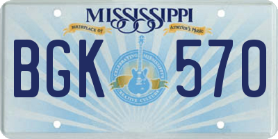 MS license plate BGK570