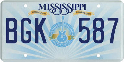MS license plate BGK587