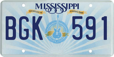 MS license plate BGK591