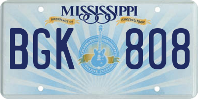MS license plate BGK808