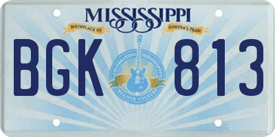 MS license plate BGK813