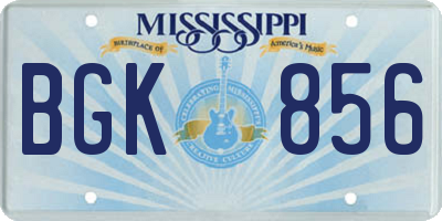 MS license plate BGK856