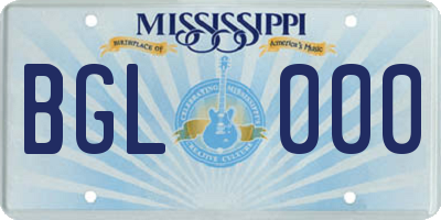 MS license plate BGL000