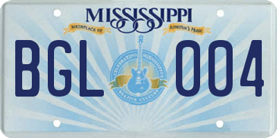 MS license plate BGL004