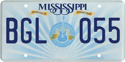 MS license plate BGL055