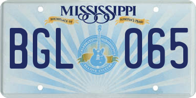MS license plate BGL065