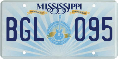 MS license plate BGL095