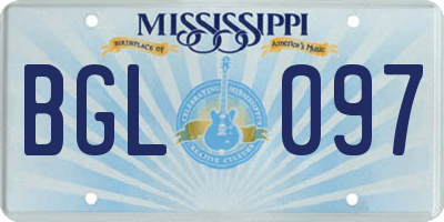 MS license plate BGL097