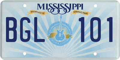 MS license plate BGL101