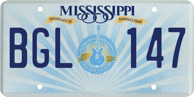 MS license plate BGL147