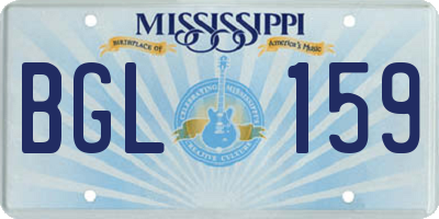 MS license plate BGL159
