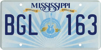 MS license plate BGL163
