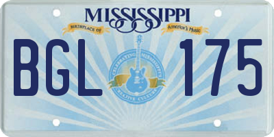MS license plate BGL175