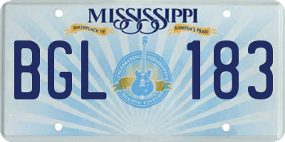 MS license plate BGL183