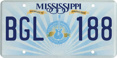 MS license plate BGL188