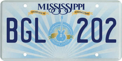 MS license plate BGL202