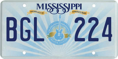MS license plate BGL224
