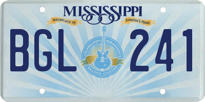 MS license plate BGL241