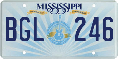 MS license plate BGL246