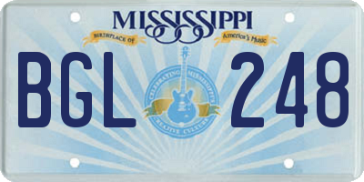 MS license plate BGL248