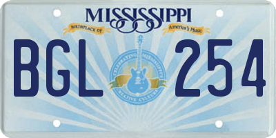 MS license plate BGL254
