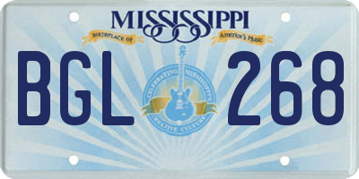 MS license plate BGL268