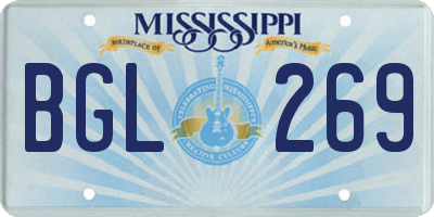MS license plate BGL269